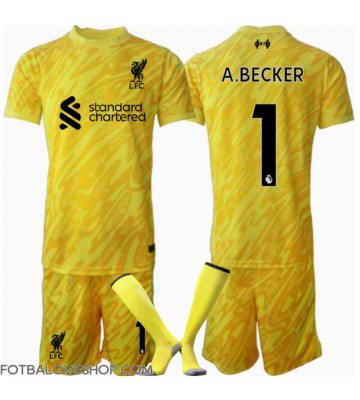 Liverpool Alisson Becker #1 Brankářské Dětské Alternativní Dres 2024-25 Krátký Rukáv (+ trenýrky)